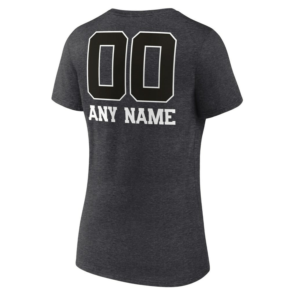 Indianapolis Colts Women's Personalized Name & Number Monochrome V-Neck Long Sleeve T-Shirt Charcoal | NFL