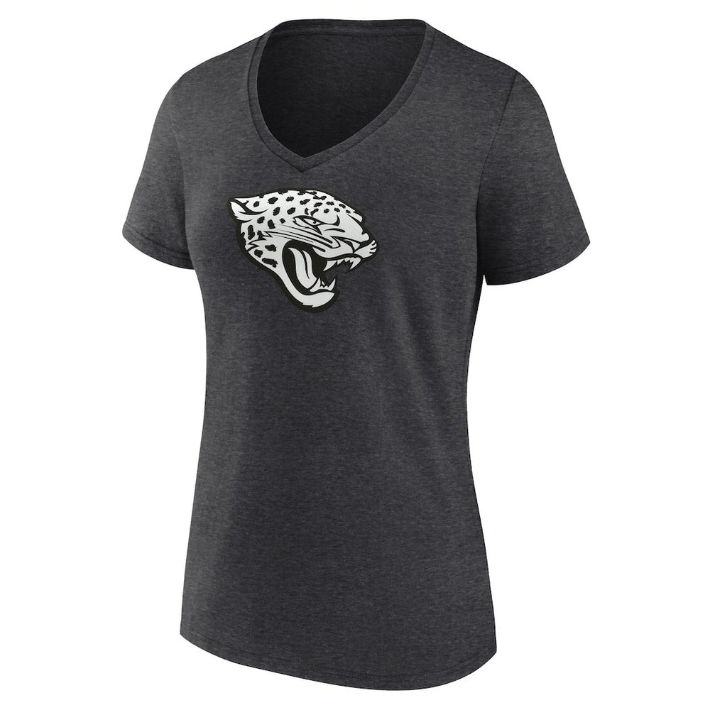 Jacksonville Jaguars Women's Personalized Name & Number Monochrome V-Neck Long Sleeve T-Shirt Charcoal | NFL