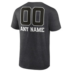 Las Vegas Raiders Personalized Name & Number Monochrome T-Shirt Charcoal | NFL