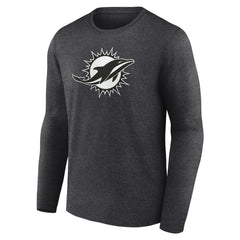Miami Dolphins Personalized Name & Number Monochrome Long Sleeve T-Shirt Charcoal | NFL