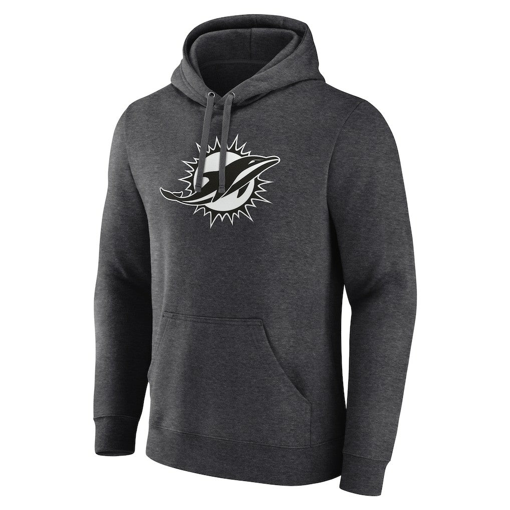 Miami Dolphins Personalized Name & Number Monochrome Pullover Hoodie Charcoal | NFL