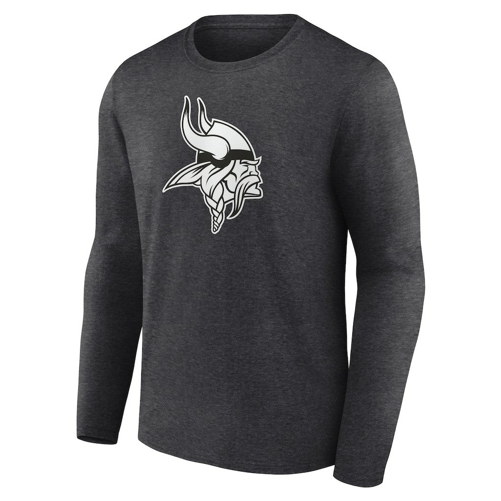 Minnesota Vikings Personalized Name & Number Monochrome Long Sleeve T-Shirt Charcoal | NFL