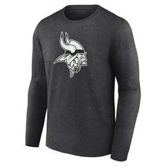 Minnesota Vikings Personalized Name & Number Monochrome Long Sleeve T-Shirt Charcoal | NFL