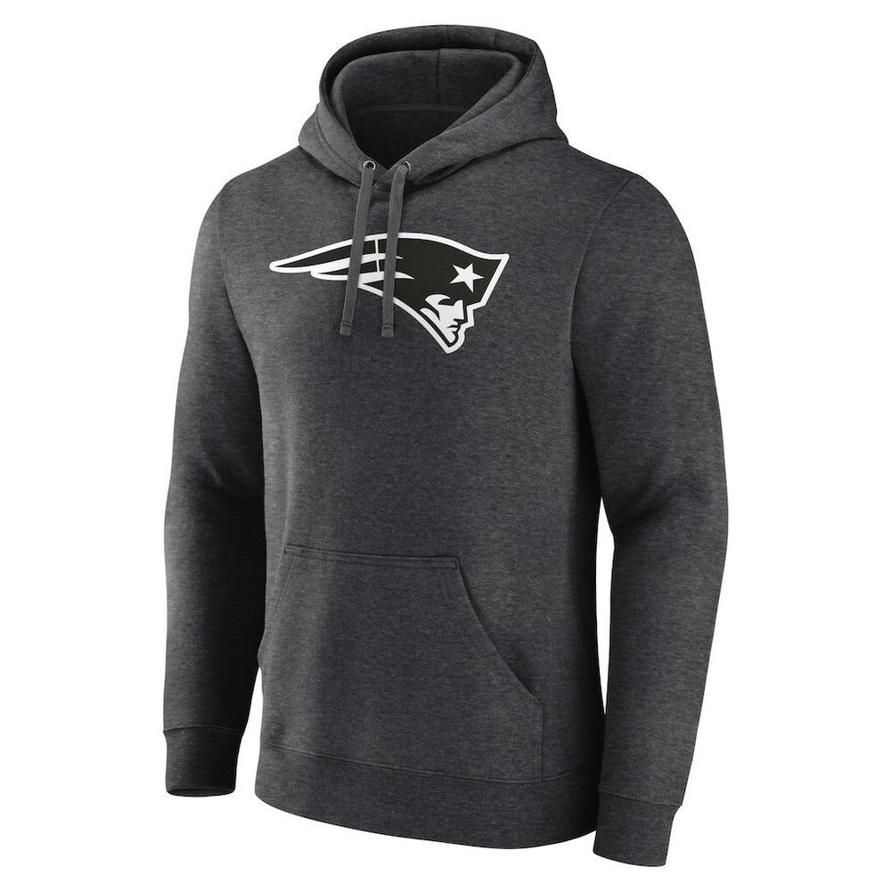 New England Patriots Personalized Name & Number Monochrome Pullover Hoodie Charcoal | NFL