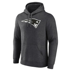 New England Patriots Personalized Name & Number Monochrome Pullover Hoodie Charcoal | NFL