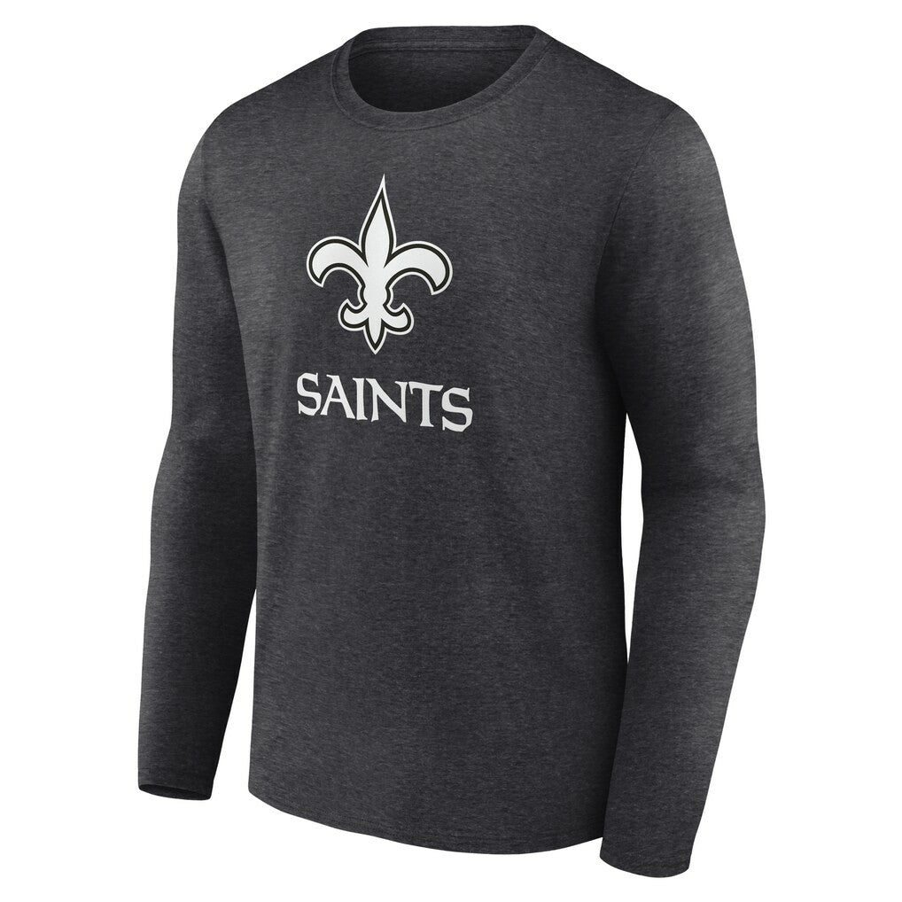 New Orleans Saints Personalized Name & Number Monochrome Long Sleeve T-Shirt Charcoal | NFL