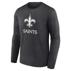 New Orleans Saints Personalized Name & Number Monochrome Long Sleeve T-Shirt Charcoal | NFL