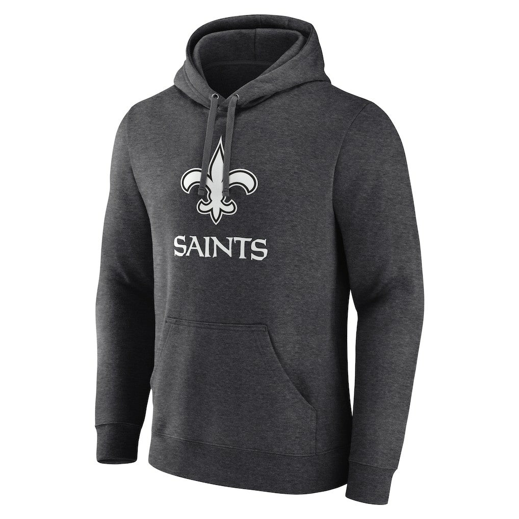 New Orleans Saints Personalized Name & Number Monochrome Pullover Hoodie Charcoal | NFL