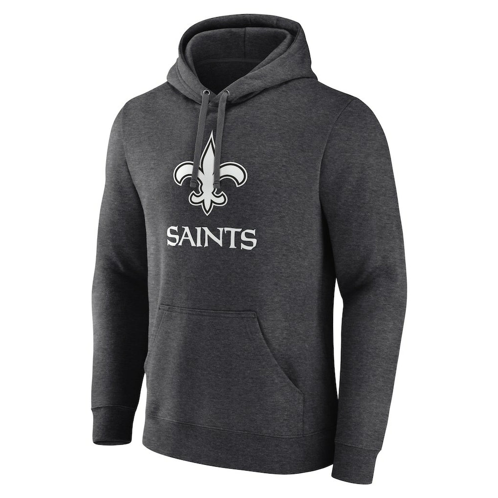 New Orleans Saints Personalized Name & Number Monochrome Pullover Hoodie Charcoal | NFL