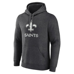 New Orleans Saints Personalized Name & Number Monochrome Pullover Hoodie Charcoal | NFL