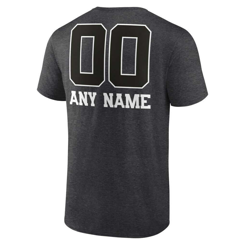 New Orleans Saints Personalized Name & Number Monochrome T-Shirt Charcoal | NFL