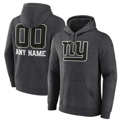 New York Giants Personalized Name & Number Monochrome Pullover Hoodie Charcoal | NFL