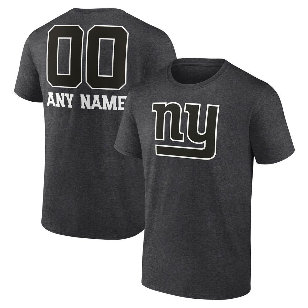 New York Giants Personalized Name & Number Monochrome T-Shirt Charcoal | NFL