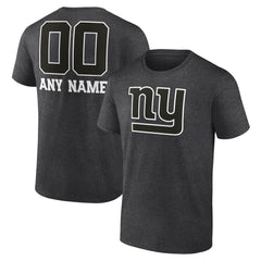New York Giants Personalized Name & Number Monochrome T-Shirt Charcoal | NFL