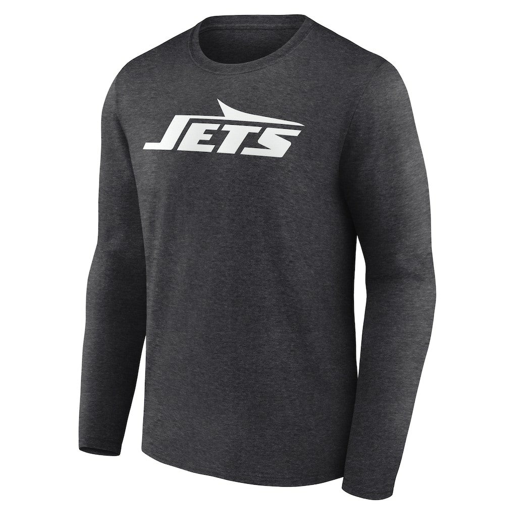 New York Jets Personalized Name & Number Monochrome Long Sleeve T-Shirt Charcoal | NFL