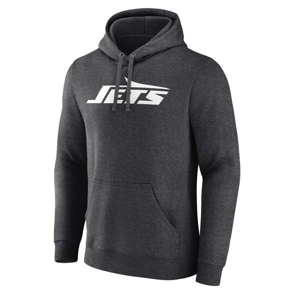 New York Jets Personalized Name & Number Monochrome Pullover Hoodie Charcoal | NFL
