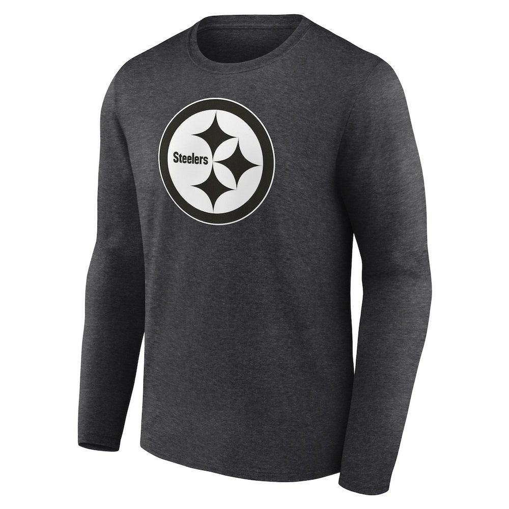 Pittsburgh Steelers Personalized Name & Number Monochrome Long Sleeve T-Shirt Charcoal | NFL