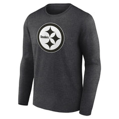 Pittsburgh Steelers Personalized Name & Number Monochrome Long Sleeve T-Shirt Charcoal | NFL