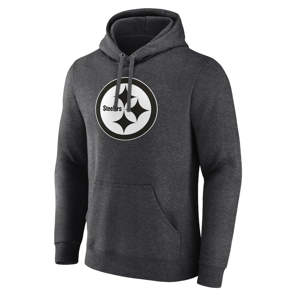 Pittsburgh Steelers Personalized Name & Number Monochrome Pullover Hoodie Charcoal | NFL