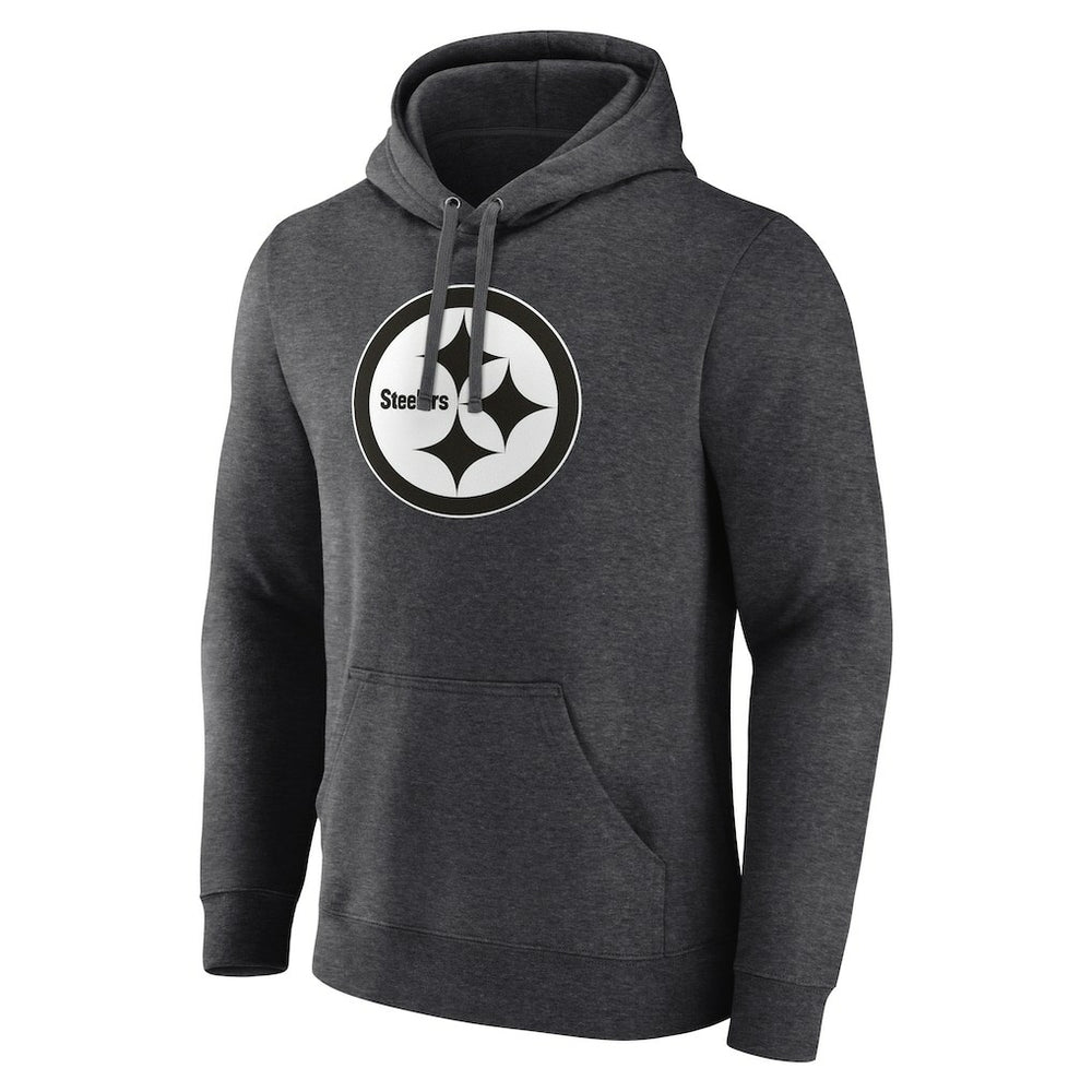 Pittsburgh Steelers Personalized Name & Number Monochrome Pullover Hoodie Charcoal | NFL