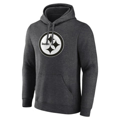 Pittsburgh Steelers Personalized Name & Number Monochrome Pullover Hoodie Charcoal | NFL
