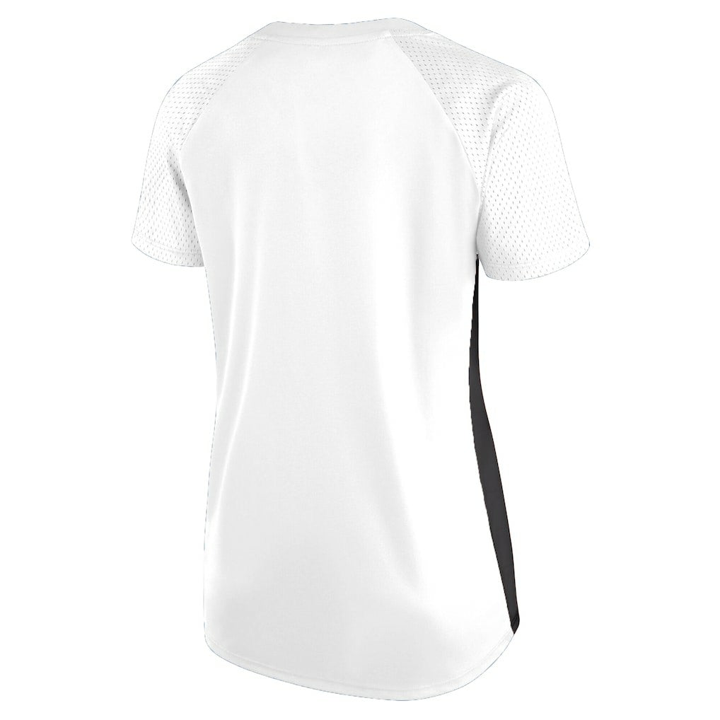 Las Vegas Raiders Women's Plus Size Glitter Lace-Up V- Neck T-Shirt White | Fanatics