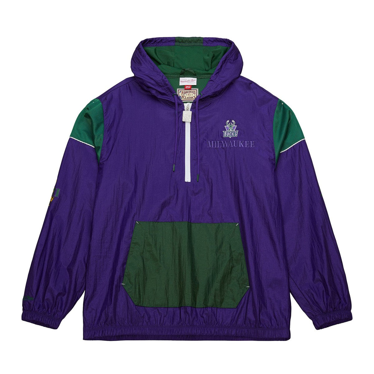 Milwaukee Bucks Unisex Hardwood Classics Team OG 3.0 Anorak Half-Zip Windbreaker Jacket Purple - NBA
