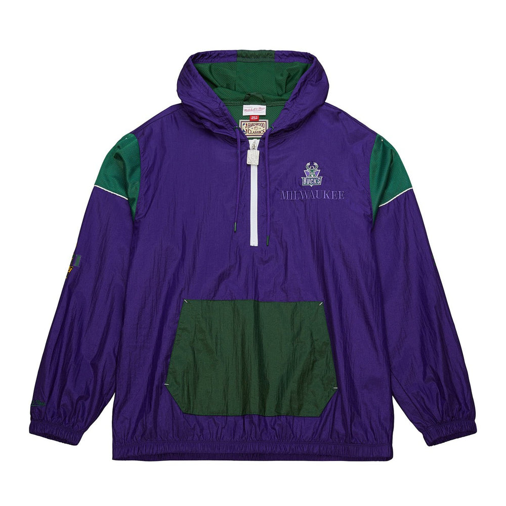 Milwaukee Bucks Unisex Hardwood Classics Team OG 3.0 Anorak Half-Zip Windbreaker Jacket Purple - NBA
