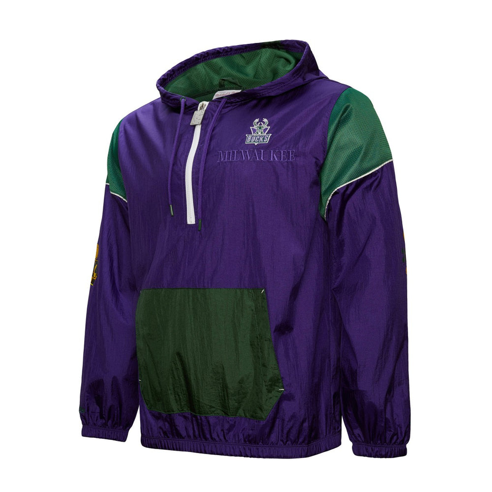 Milwaukee Bucks Unisex Hardwood Classics Team OG 3.0 Anorak Half-Zip Windbreaker Jacket Purple - NBA