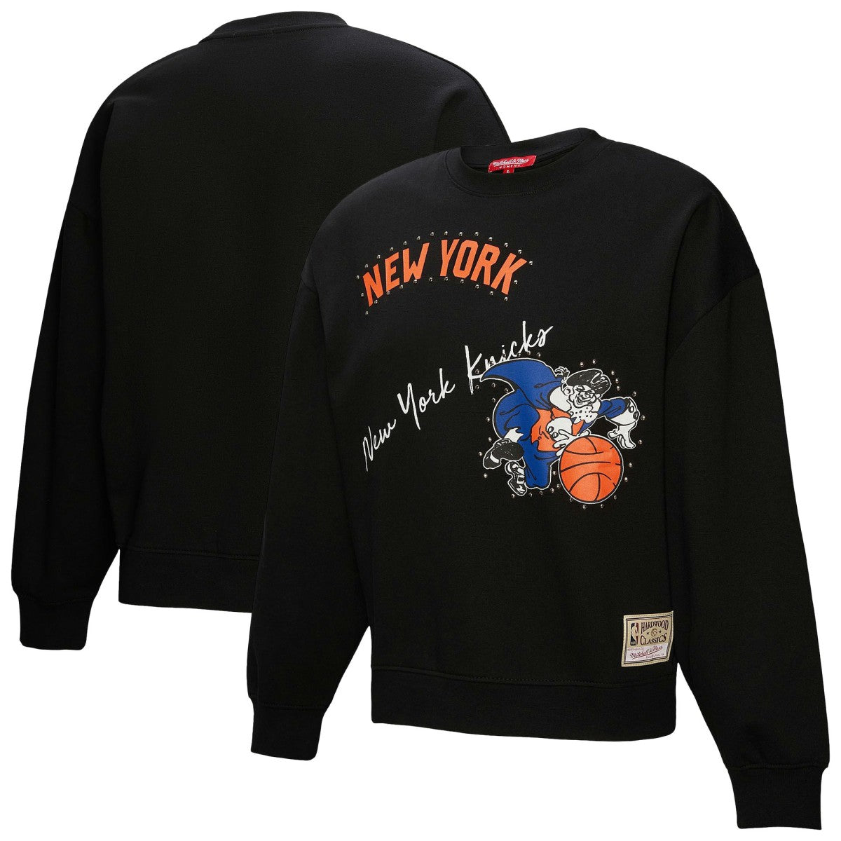 New York Knicks Women's Hardwood Classics Home Team Pullover Sweatshirt Black - NBA