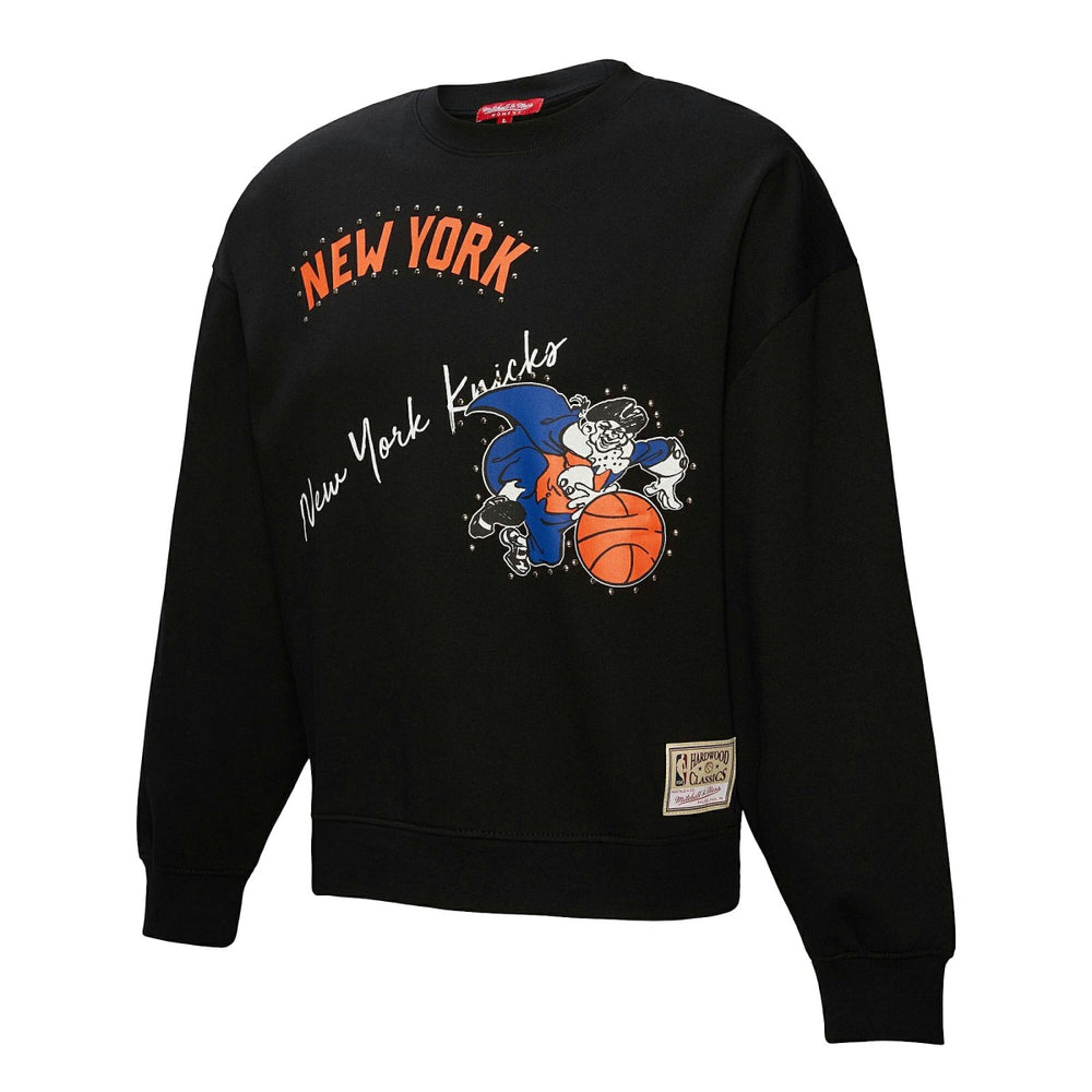 New York Knicks Women's Hardwood Classics Home Team Pullover Sweatshirt Black - NBA