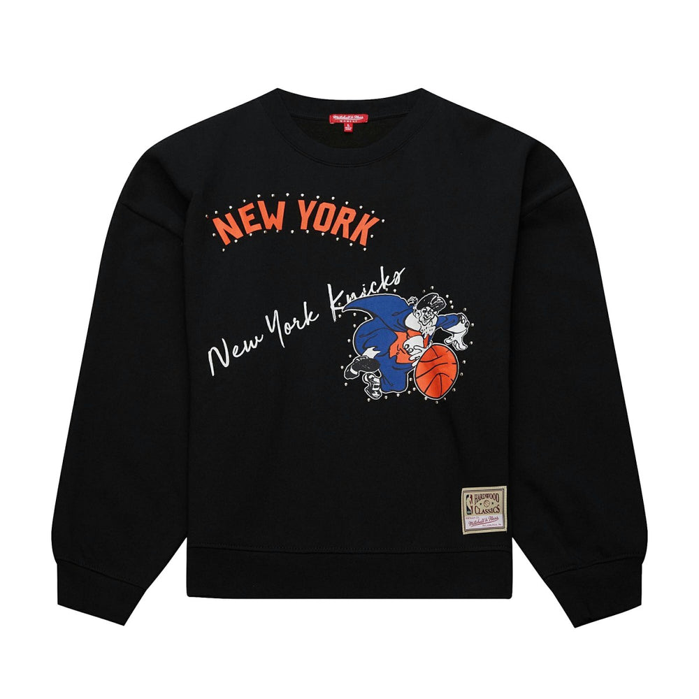 New York Knicks Women's Hardwood Classics Home Team Pullover Sweatshirt Black - NBA