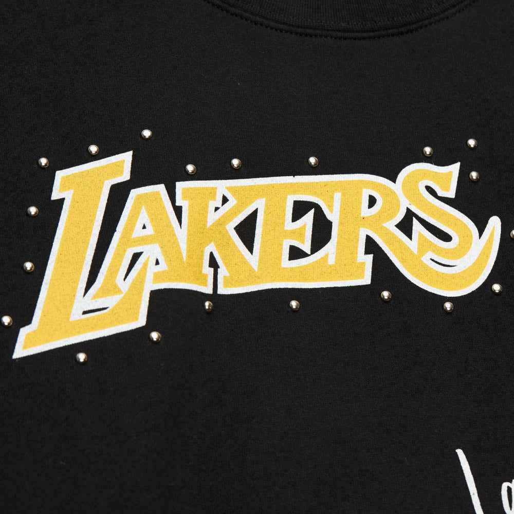 Los Angeles Lakers Women's Hardwood Classics Home Team Pullover Sweatshirt Black - NBA