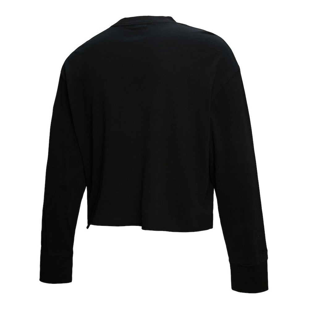 Philadelphia 76ers Women's Hardwood Classics Studded Boxy Cropped Long Sleeve T-Shirt Black - NBA