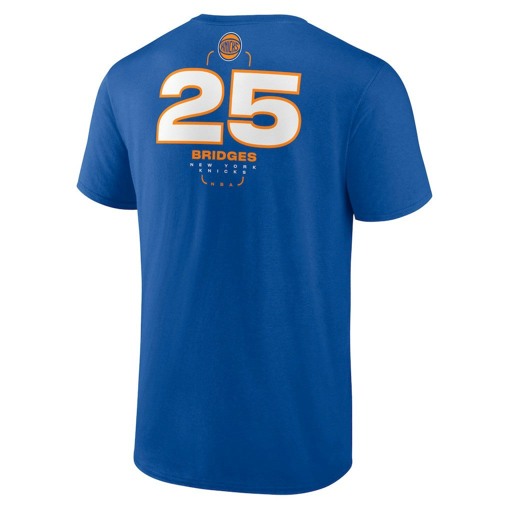 Mikal Bridges New York Knicks Behind The Back Name & Number T-Shirt - Blue - NBA