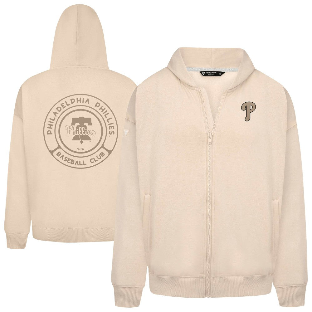 Philadelphia Phillies Levelwear Uphill Oversized Full-Zip Hoodie - MLB