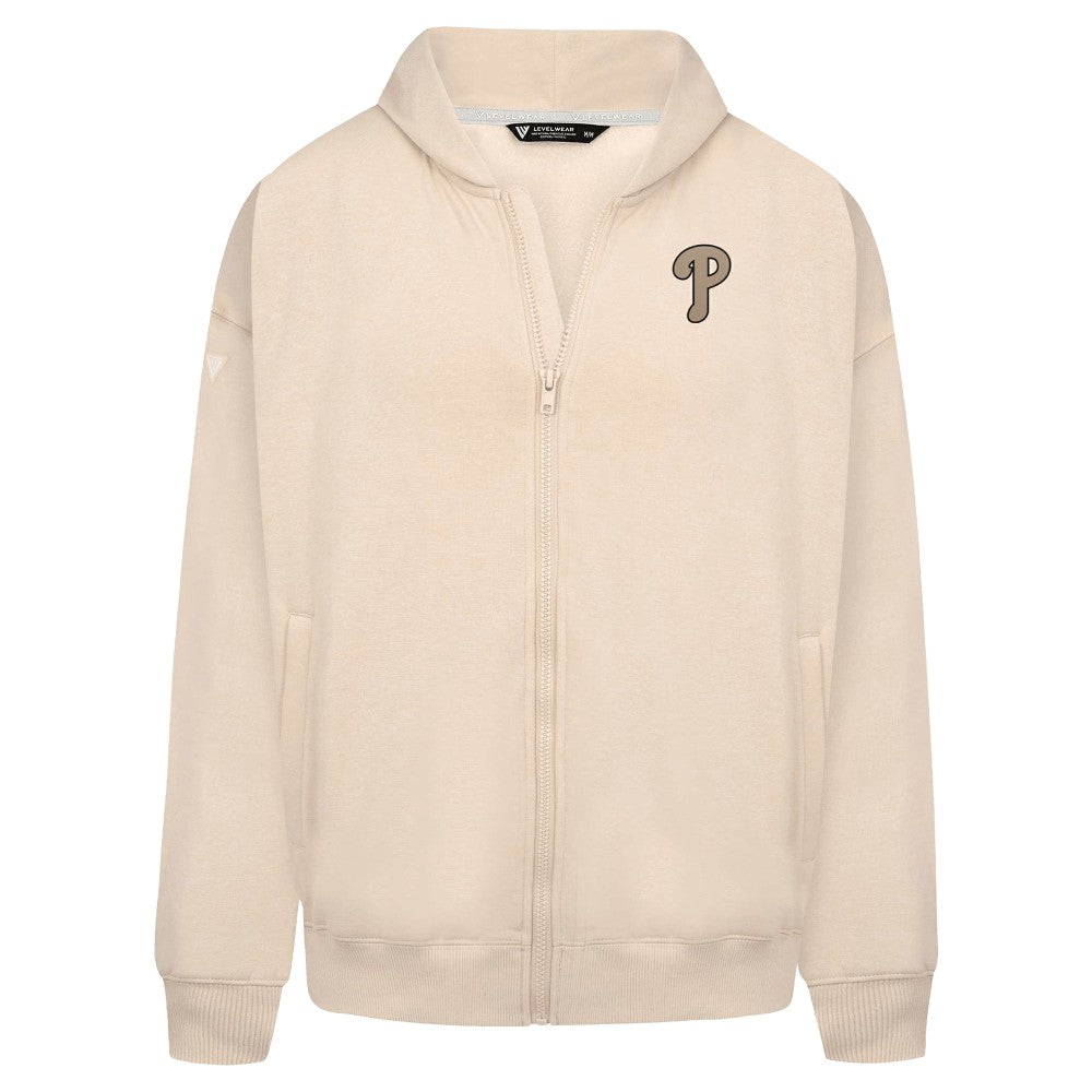 Philadelphia Phillies Levelwear Uphill Oversized Full-Zip Hoodie - MLB