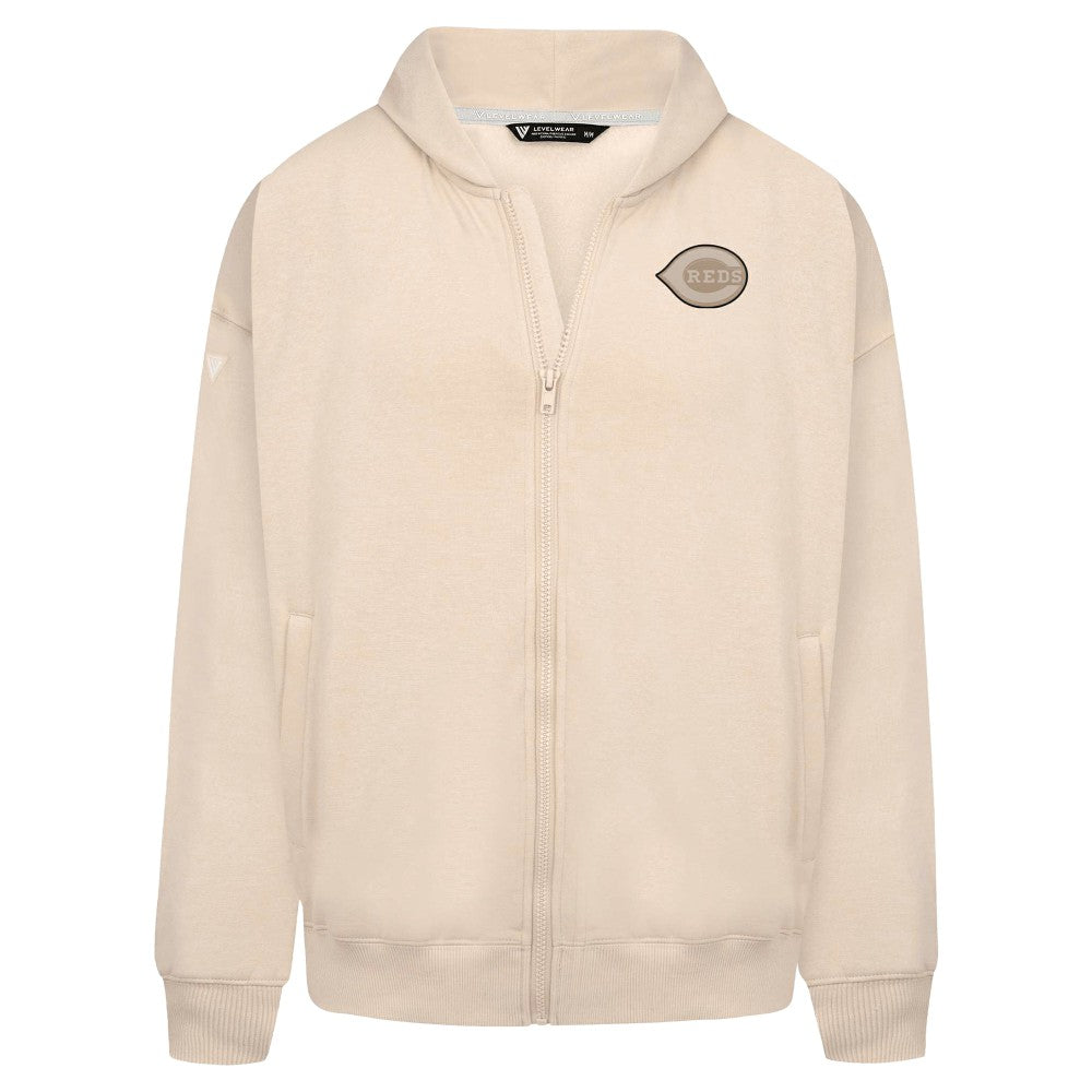 Cincinnati Reds Levelwear Uphill Oversized Full-Zip Hoodie - MLB