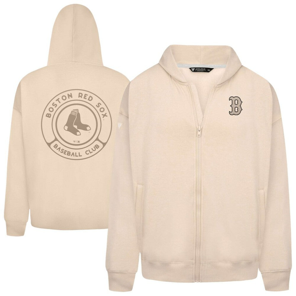 Boston Red Sox Levelwear Uphill Oversized Full-Zip Hoodie - MLB