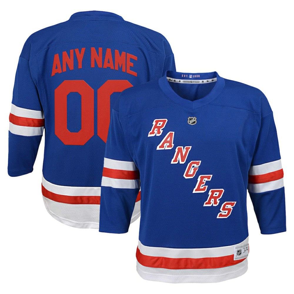 New York Rangers Youth Replica Custom Jersey - Blue - NHL