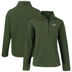 Baltimore Ravens Cutter & Buck Women's Hunts Point Eco Half-Snap Sweatshirt Green | NFL