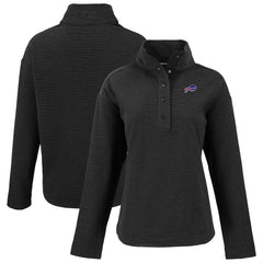Buffalo Bills Cutter & Buck Women's Hunts Point Eco Half-Snap Sweatshirt Black | NFL