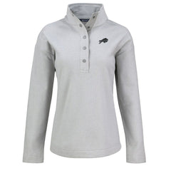 Buffalo Bills Cutter & Buck Women's Hunts Point Eco Half-Snap Sweatshirt Gray | NFL