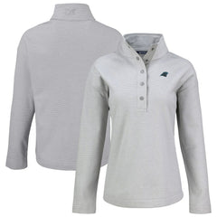 Carolina Panthers Cutter & Buck Women's Hunts Point Eco Half-Snap Sweatshirt Gray | NFL