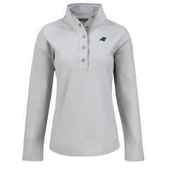 Carolina Panthers Cutter & Buck Women's Hunts Point Eco Half-Snap Sweatshirt Gray | NFL