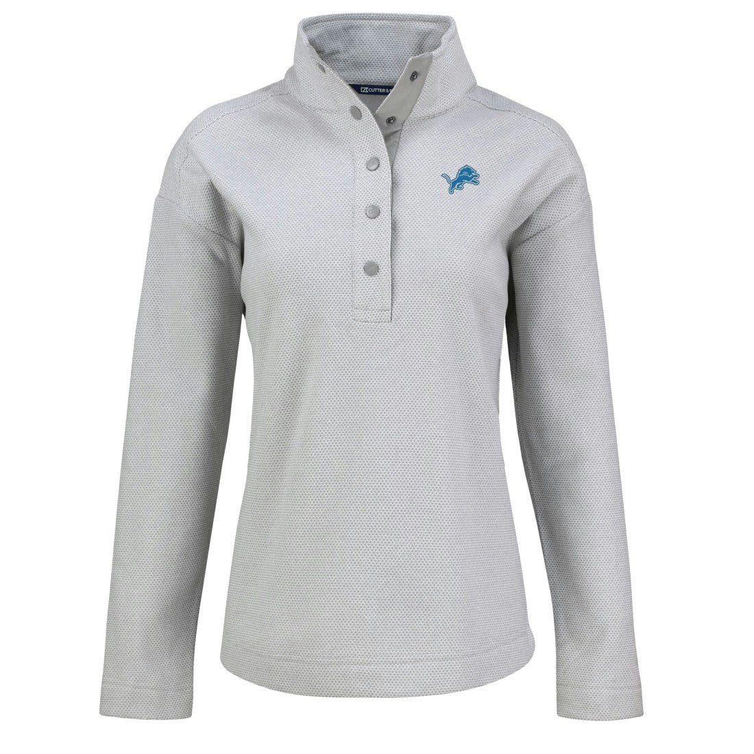 Detroit Lions Cutter & Buck Women's Hunts Point Eco Half-Snap Sweatshirt Gray | NFL