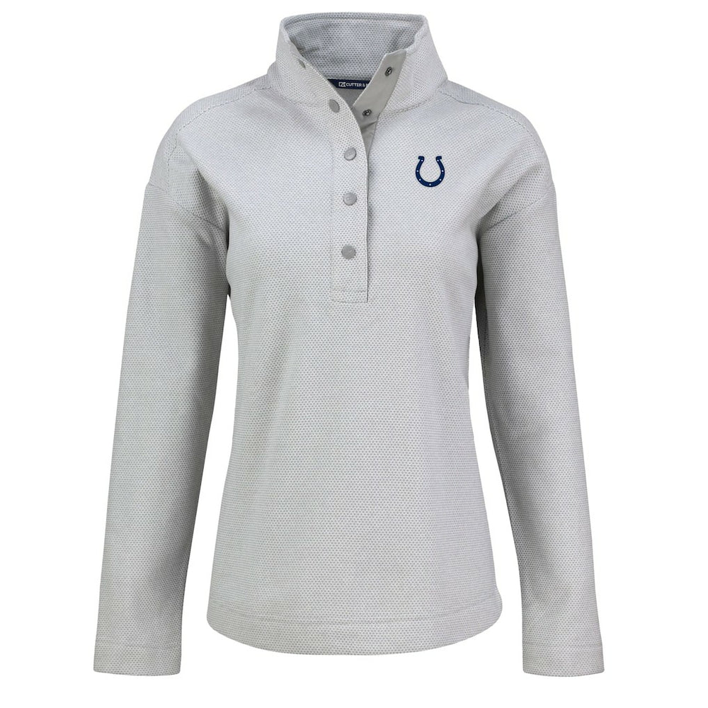 Indianapolis Colts Cutter & Buck Women's Hunts Point Eco Half-Snap Sweatshirt Gray | NFL