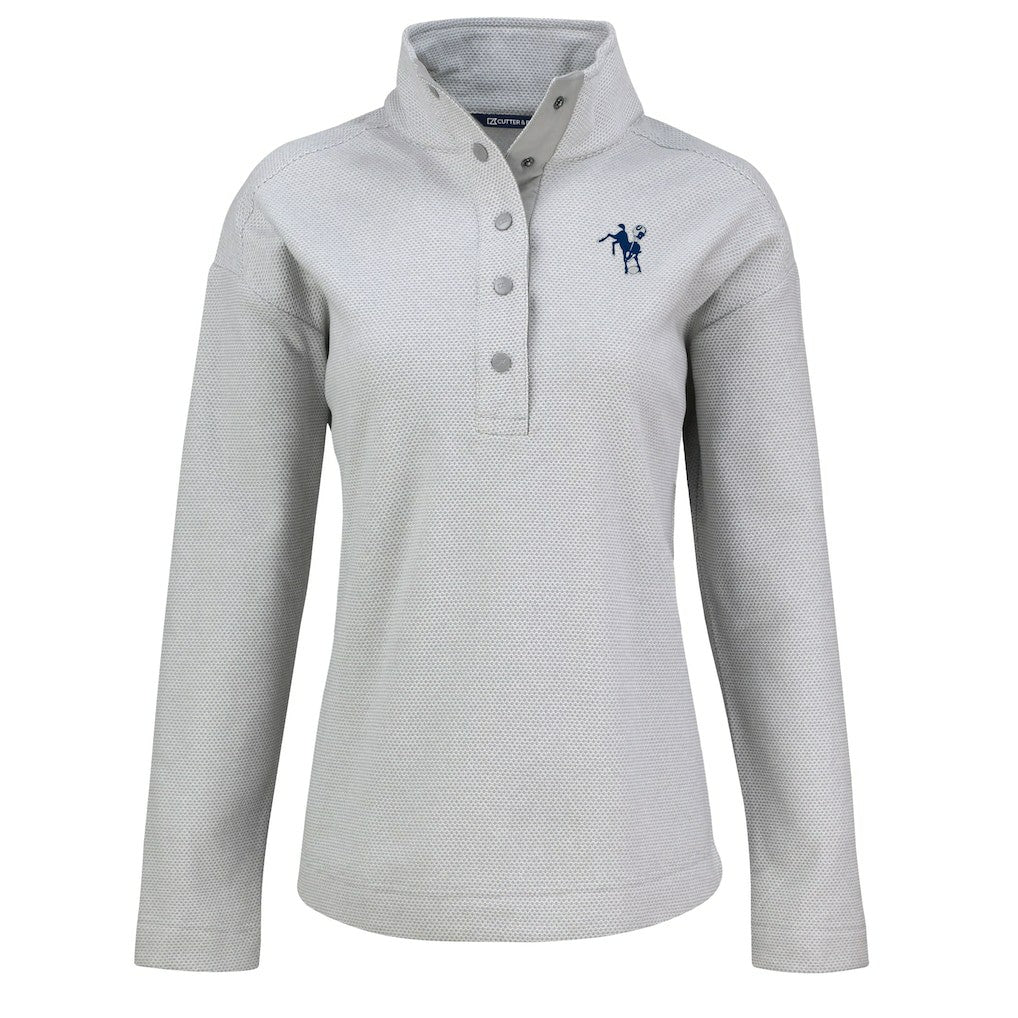 Indianapolis Colts Cutter & Buck Women's Hunts Point Eco Half-Snap Sweatshirt Gray | NFL