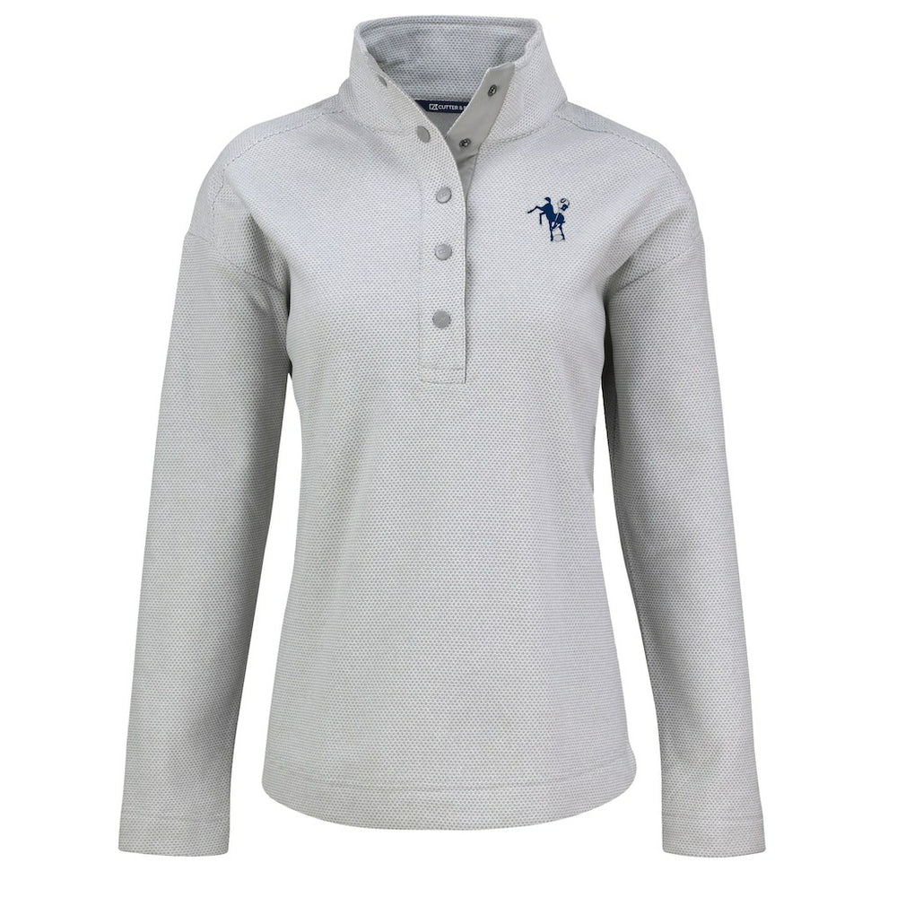 Indianapolis Colts Cutter & Buck Women's Hunts Point Eco Half-Snap Sweatshirt Gray | NFL