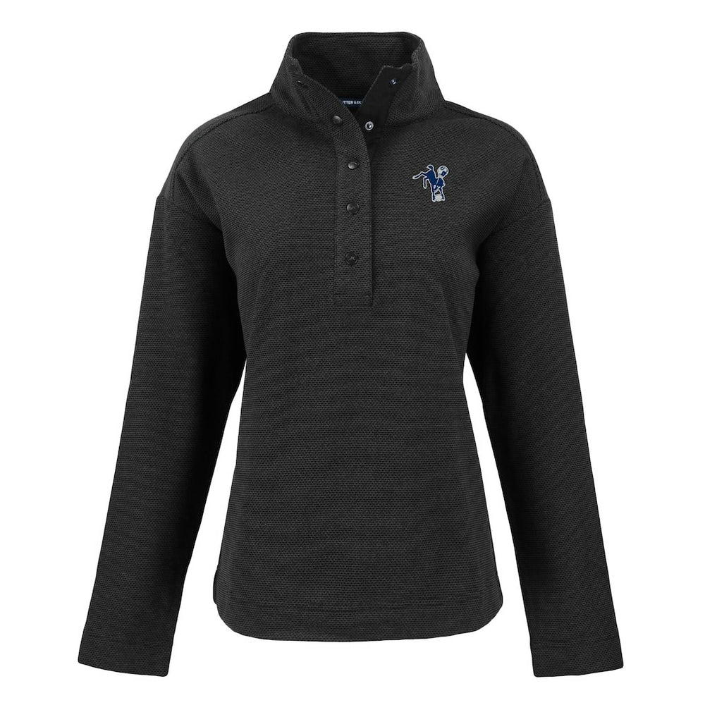 Indianapolis Colts Cutter & Buck Women's Hunts Point Eco Half-Snap Sweatshirt Black | NFL